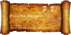 Polifka Kazimir névjegykártya